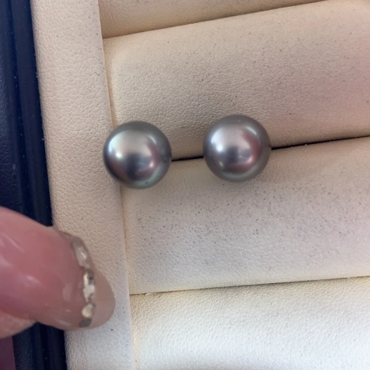 银S925镶嵌耳饰海水珍珠