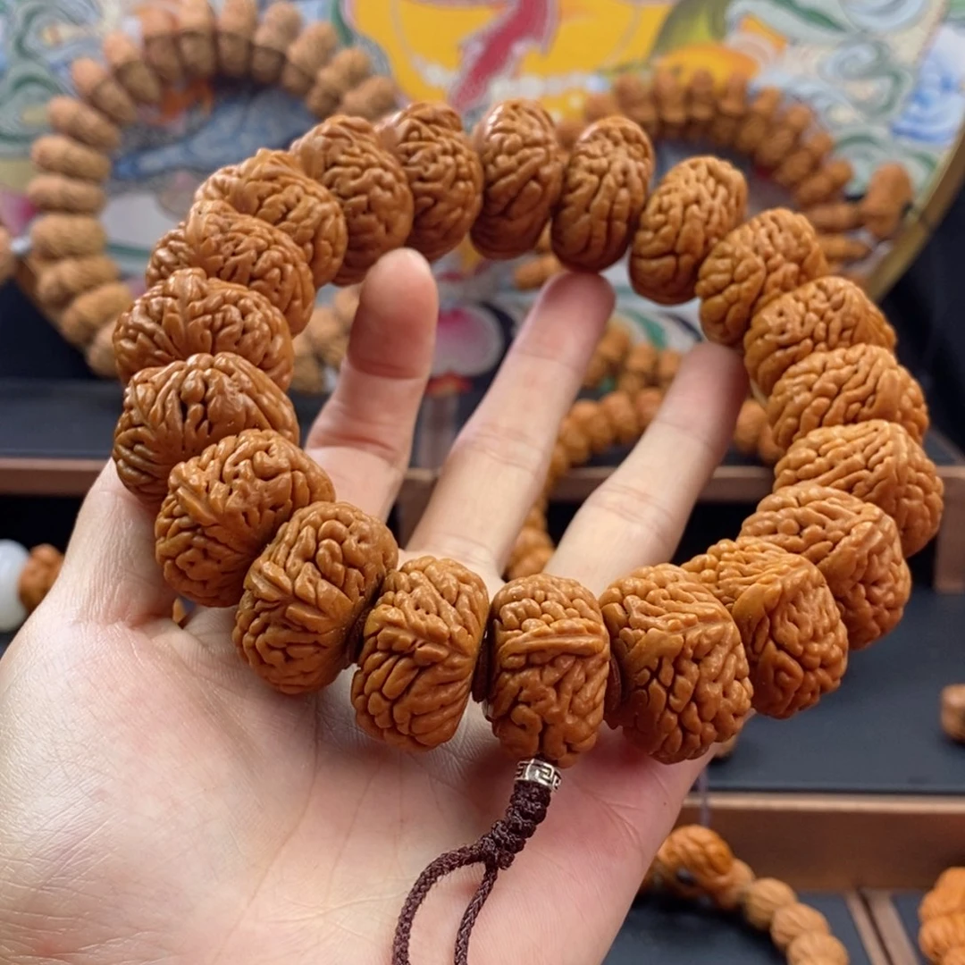 桃核手串龙纹桃核麒麟