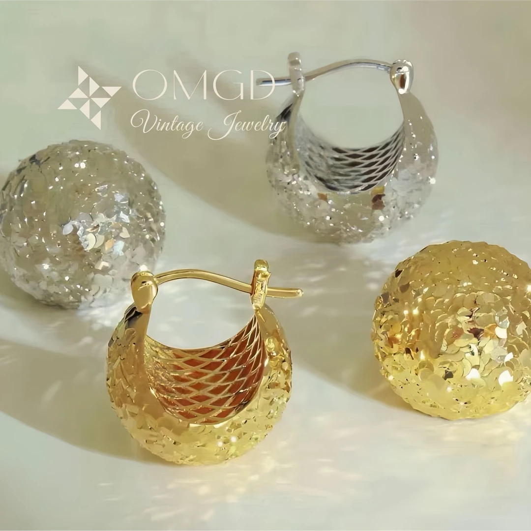 铜合金合成锆石耳饰 【D1239】百搭时尚蜂窝耳钉