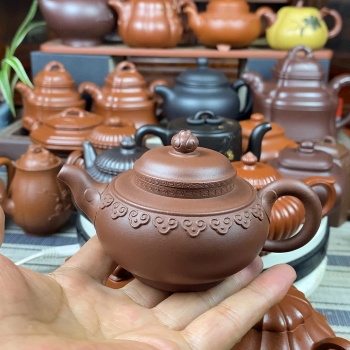紫砂茶壶云肩如意150cc原矿老底曹青特价