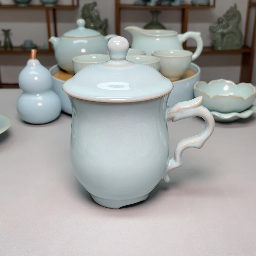 瓷天青办公杯带礼盒