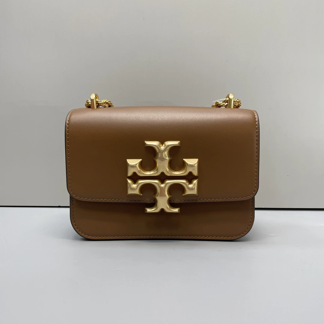 95新 TORY BURCH/汤丽柏琦 小林/棕色金砖链条包19*13*6cmA121903