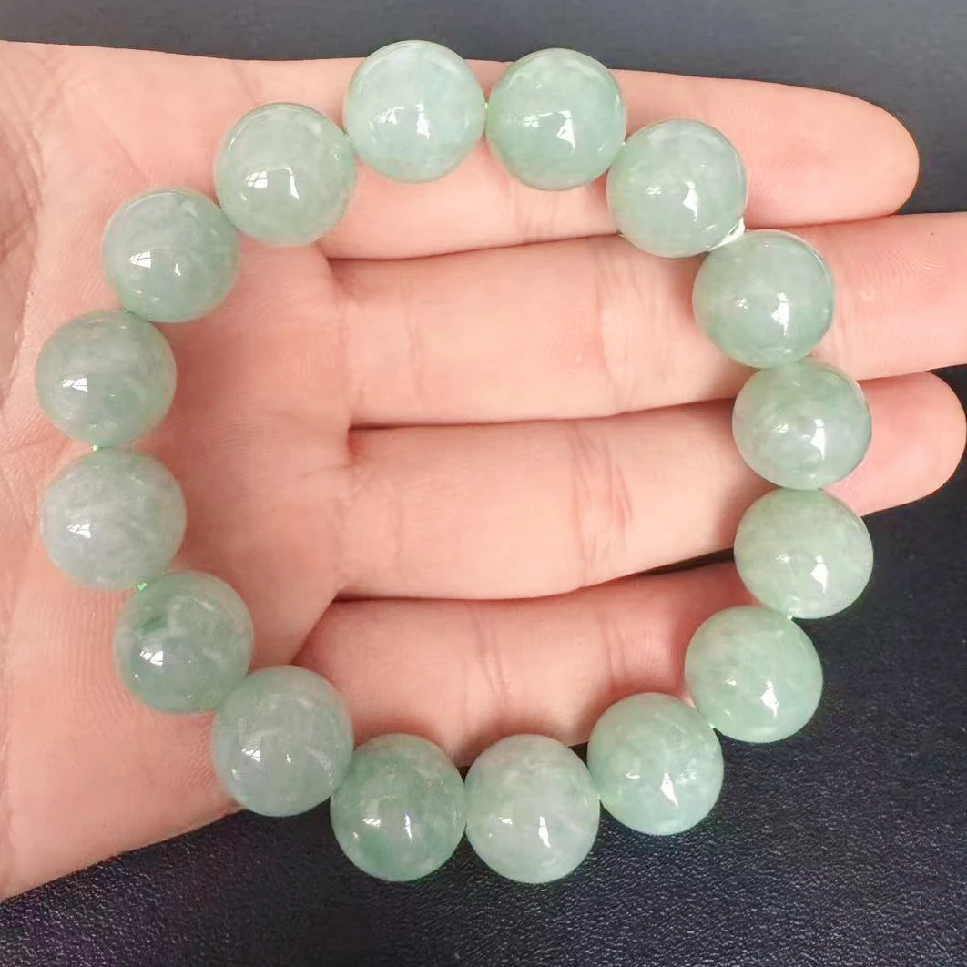 八七珠宝翡CHH果绿圆珠手串 多样性发一件 天然A货翡翠