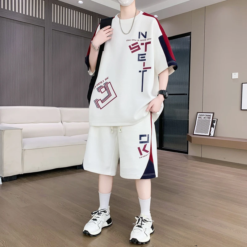 2025新款运动套装男夏季潮流休闲短袖短裤青少年学生夏装搭配一套