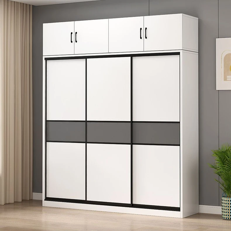 2025新款衣柜卧室实木生态板推拉门衣橱现代简约储物收纳定制儿童