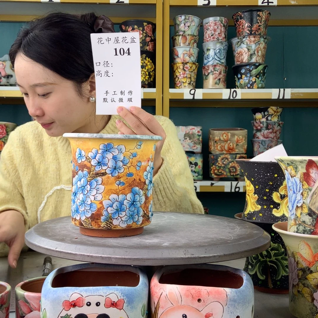 陶景德镇手工花盆104
