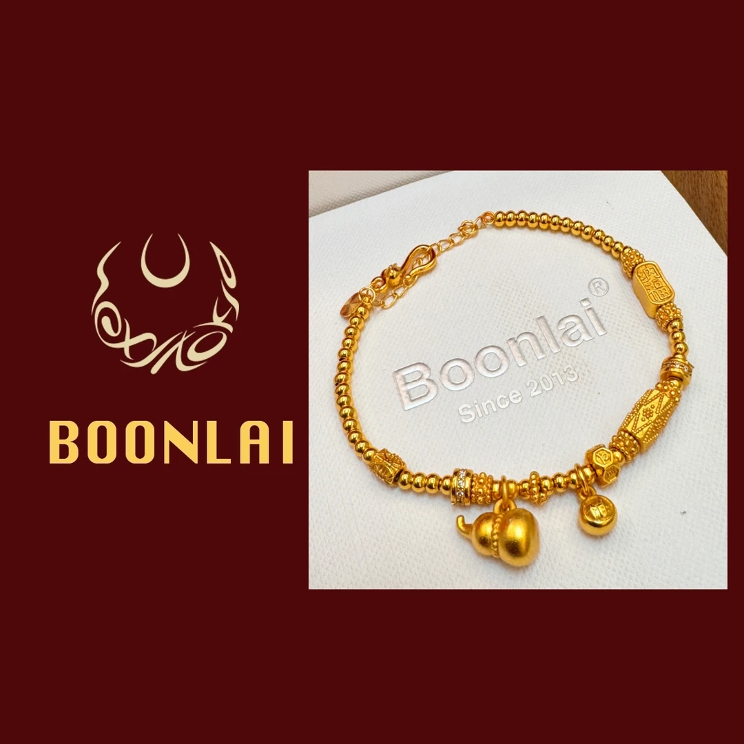 铜合金手链 Boonlai 金色算盘珠珠葫芦坠手串3106