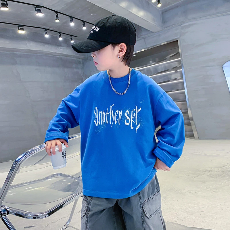 男童棉长袖T恤2025新款秋季宽松打底上衣K243TX4601春秋洋气休闲