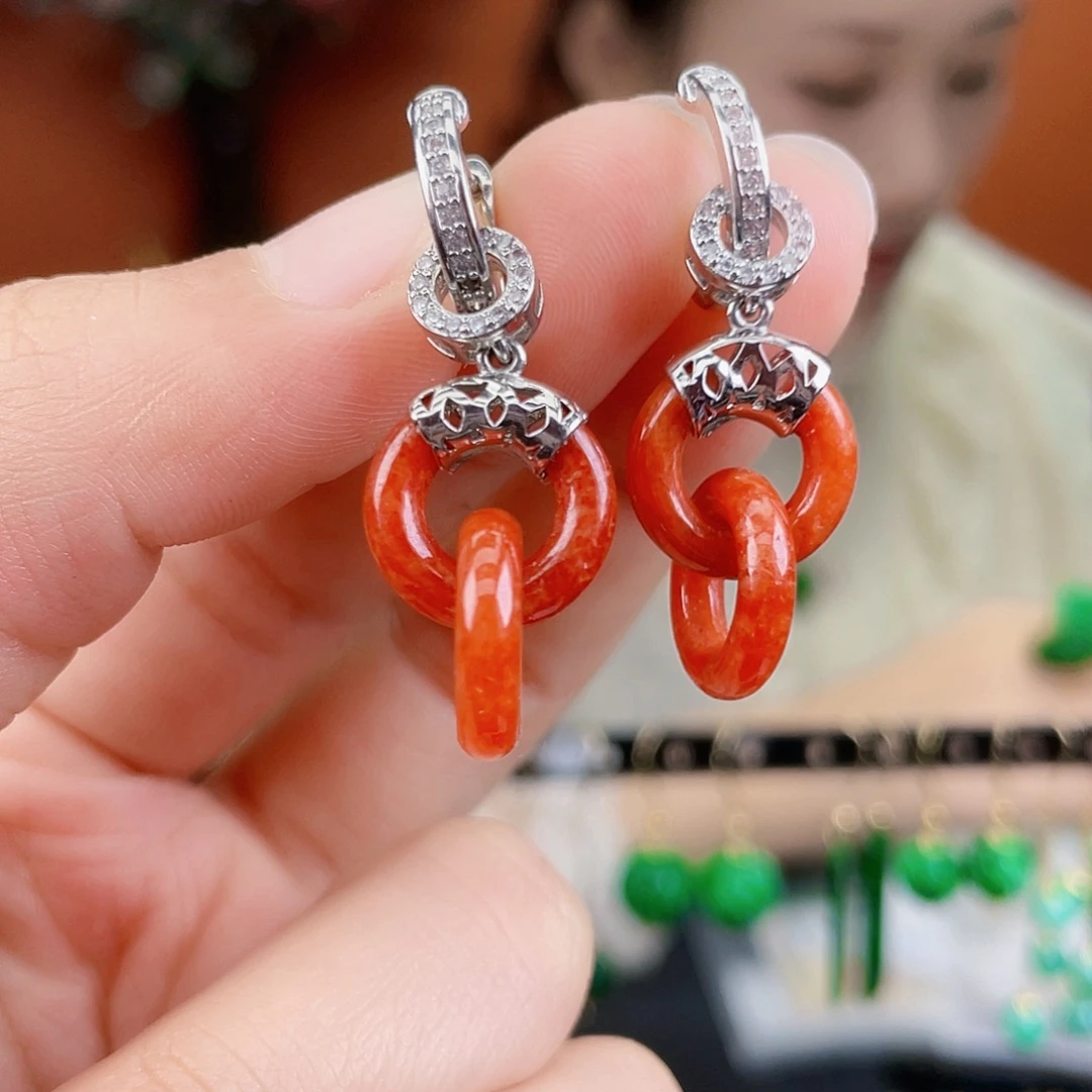 翡翠未镶嵌耳饰饰品