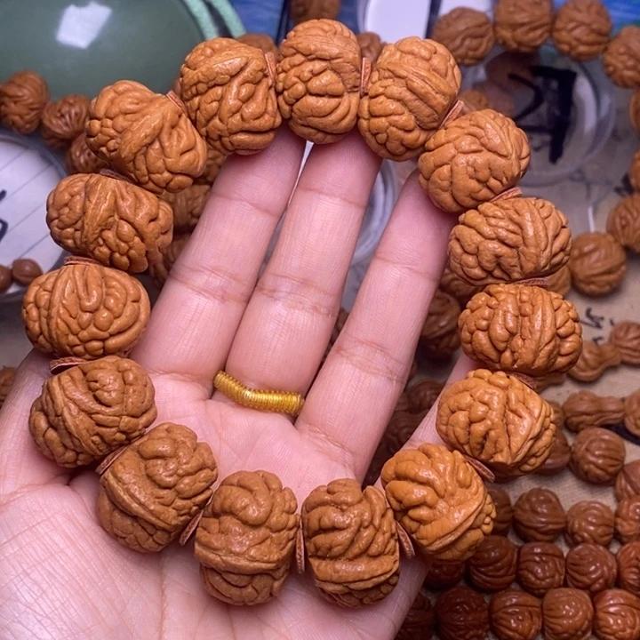固***元文玩核桃手串龙纹桃核