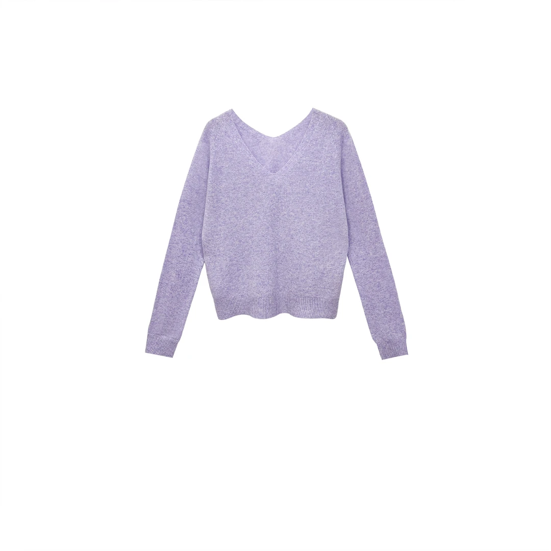 【亚楠本楠】落日浪漫◆秋季新款少女系羊绒羊毛大V领针织衫8548