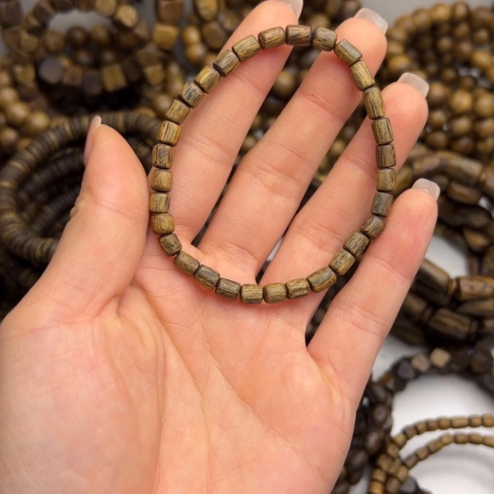 沉香沉香碎屑种植奇楠桶珠单圈