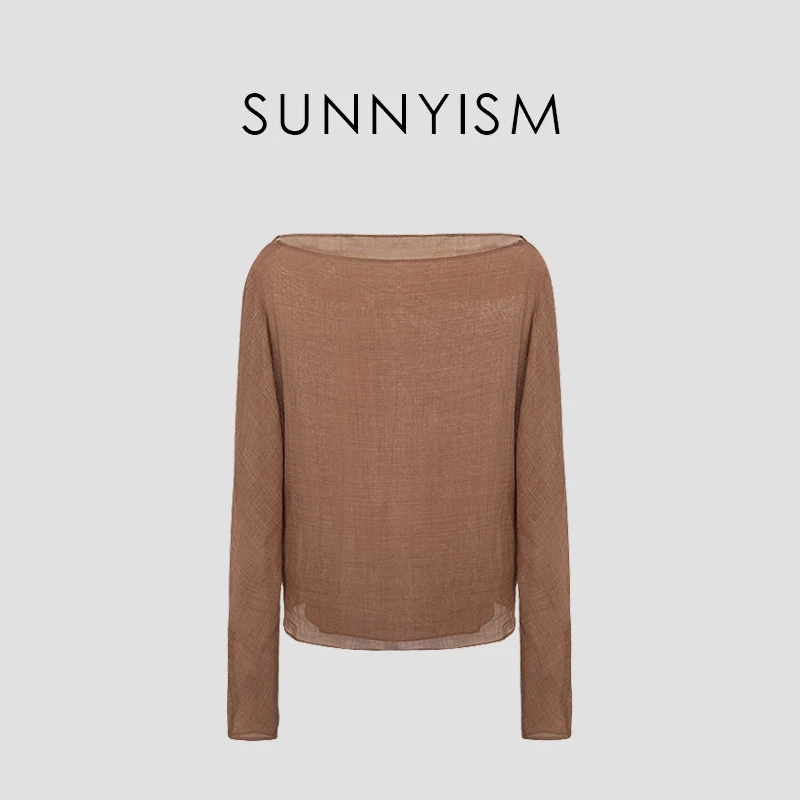 Sunnyism “山楂树” 橘色船领苎麻天丝上衣 SY00566