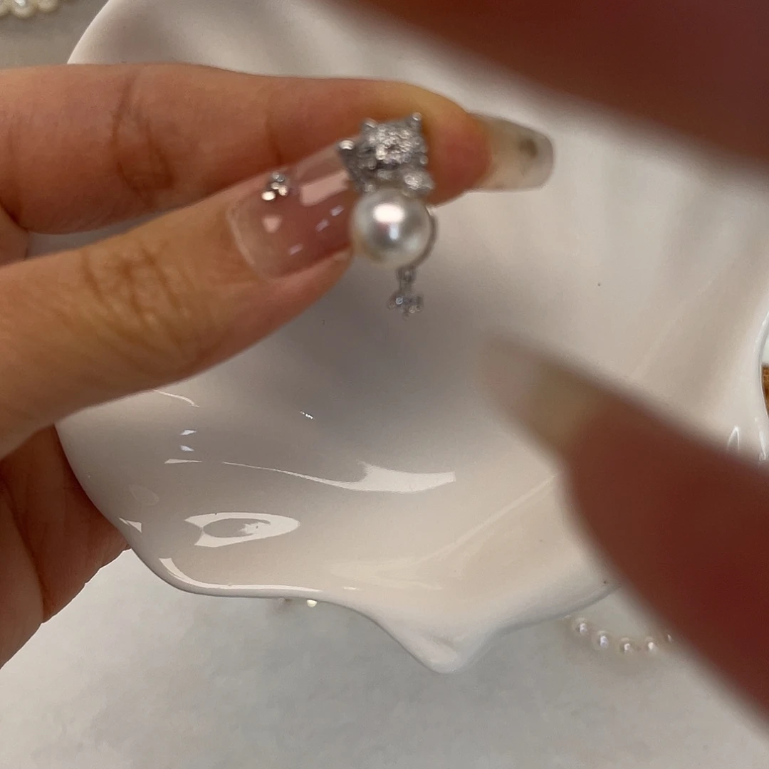 银S925镶嵌海水珍珠吊坠(不含链)