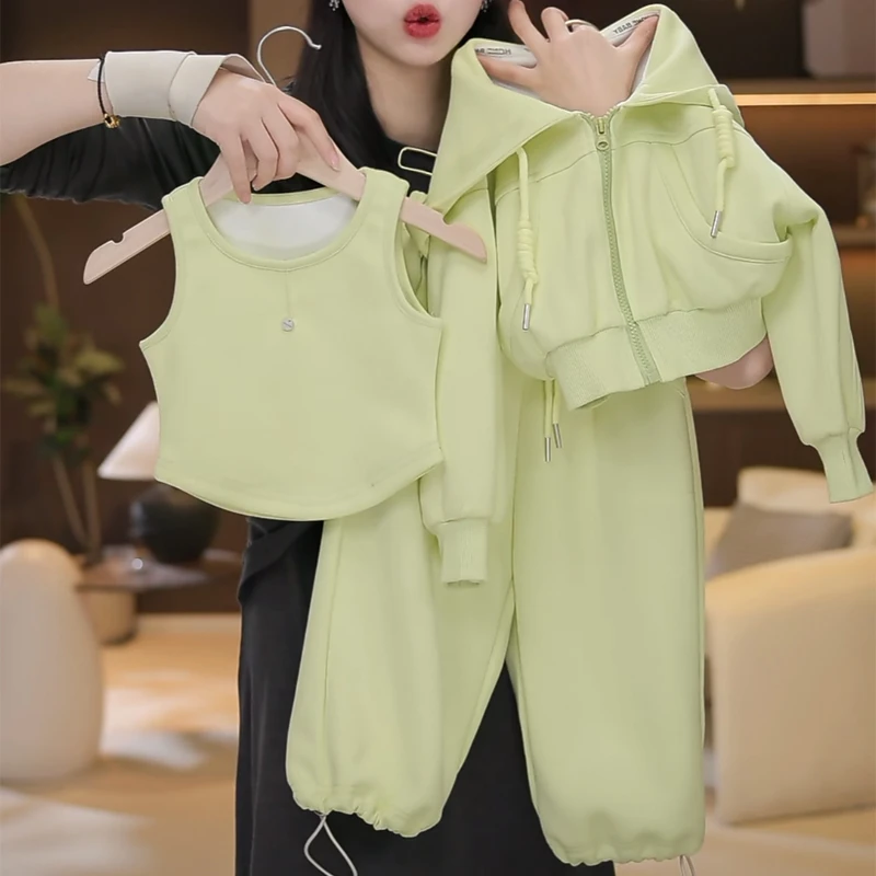 女童套装春秋2025新款儿童女孩洋气时髦春装潮韩版休闲两件套爆款