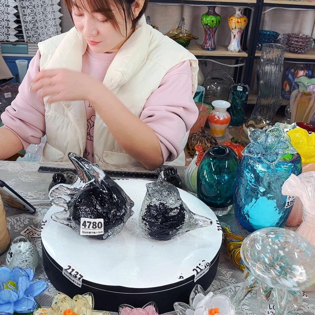 熔岩鱼和鸟 家悦琉璃工艺品