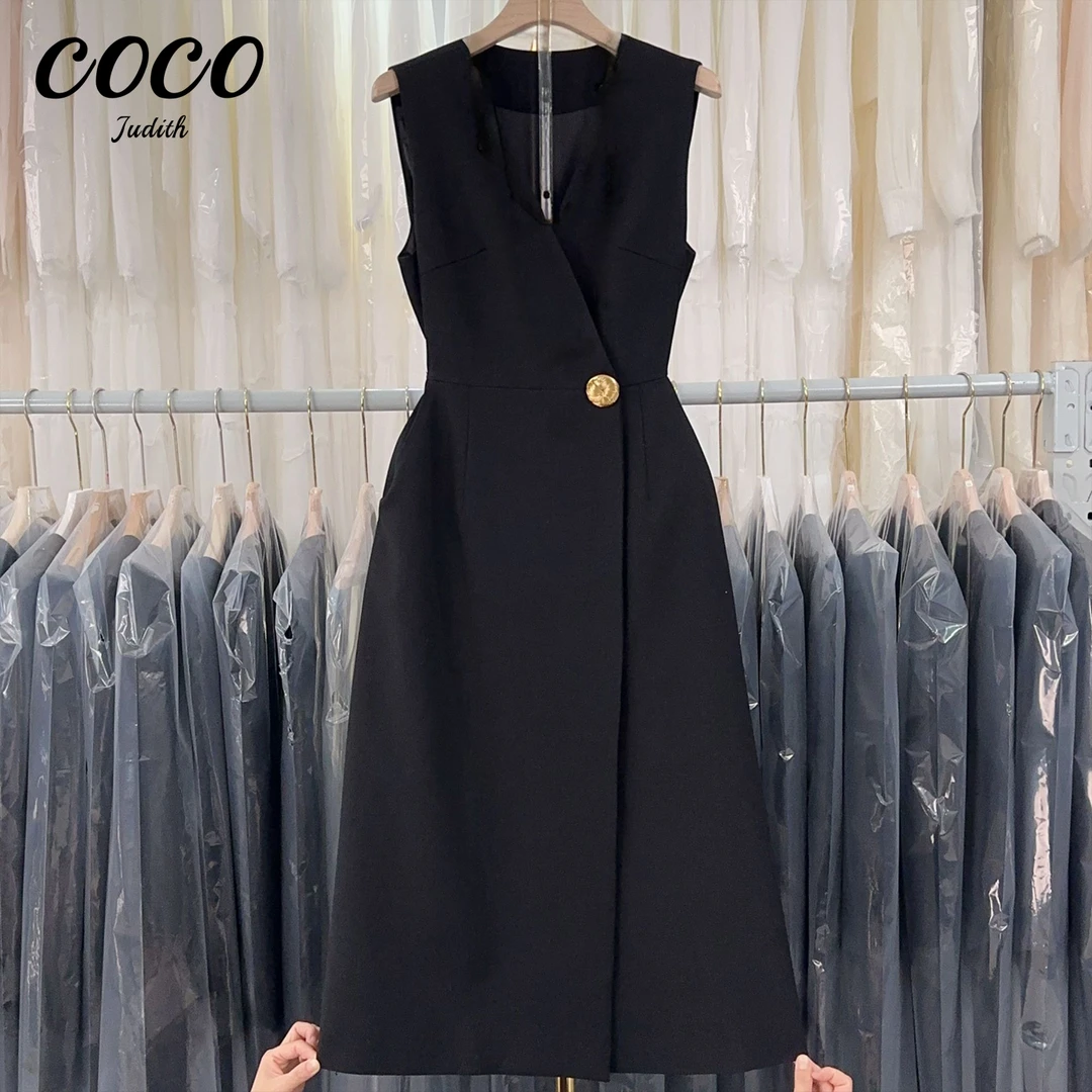 现货【RG3221】2025年新款时尚气质百搭减龄显瘦新款连衣裙女神无袖