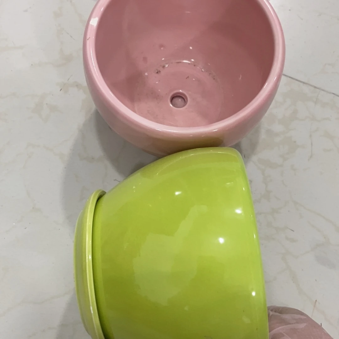 红陶高温陶瓷花盆瑕疵