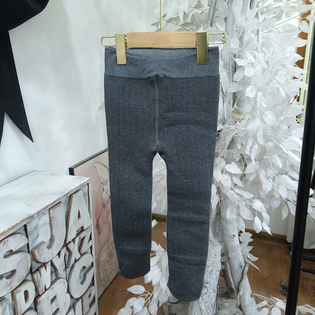 E279灰色加厚连脚袜童装