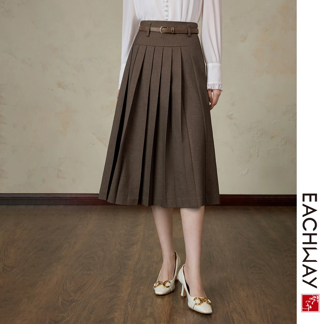 【法式复古百褶裙】半身裙春季经典A字裙女