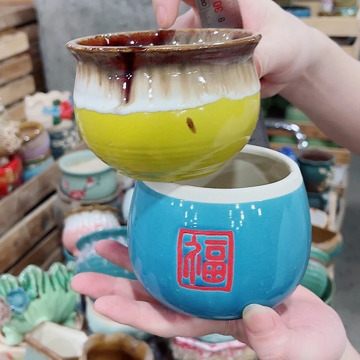 有孔，凑10元包邮陶瓷花盆发货！
