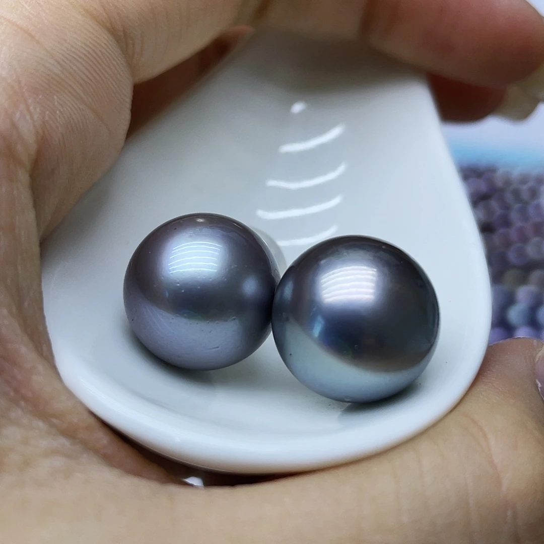 银S925镶嵌耳饰海水珍珠