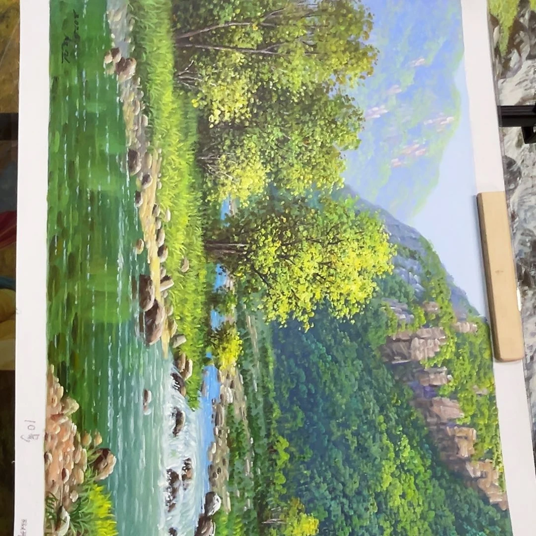 油画朝鲜艺术家不带框