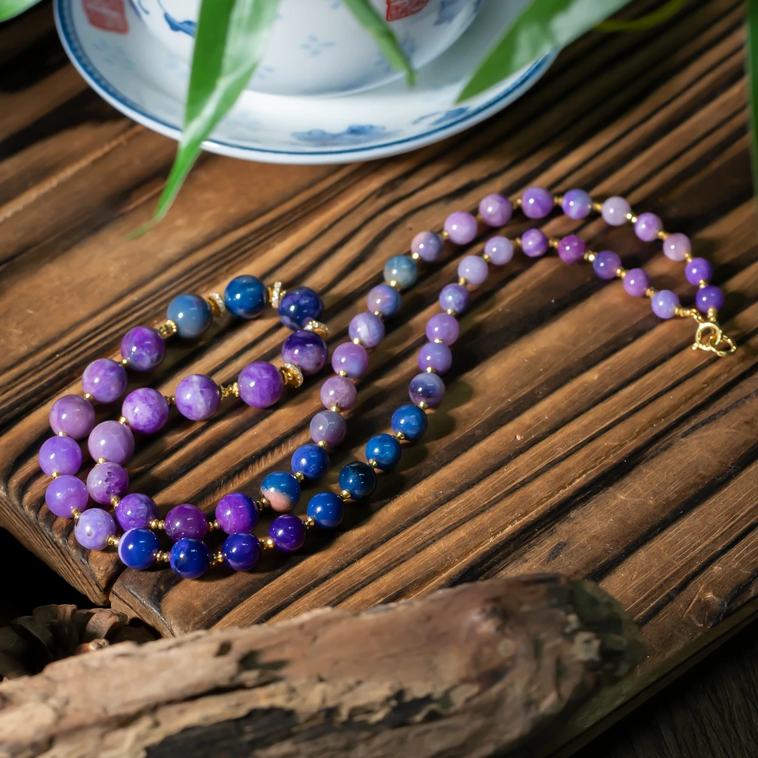 世间臻宝-水蜜桃|18K金冰种彩虹舒俱来项链/多样性/P7283/50cm/孤