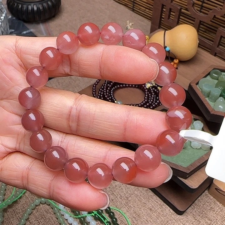 南红玛瑙未镶嵌手链10mm冰粉