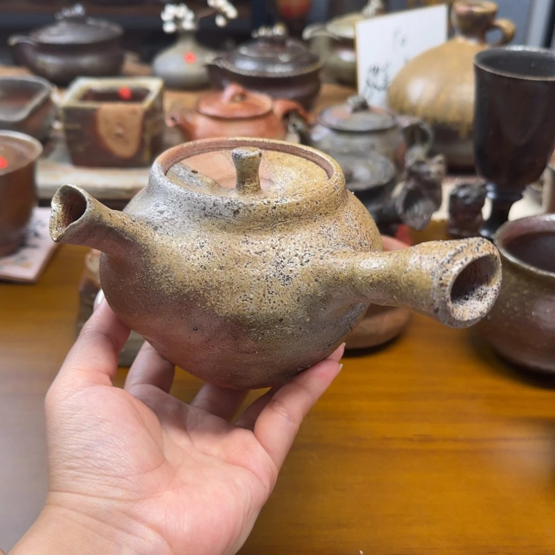 备前烧 横山伸一 侧把壶