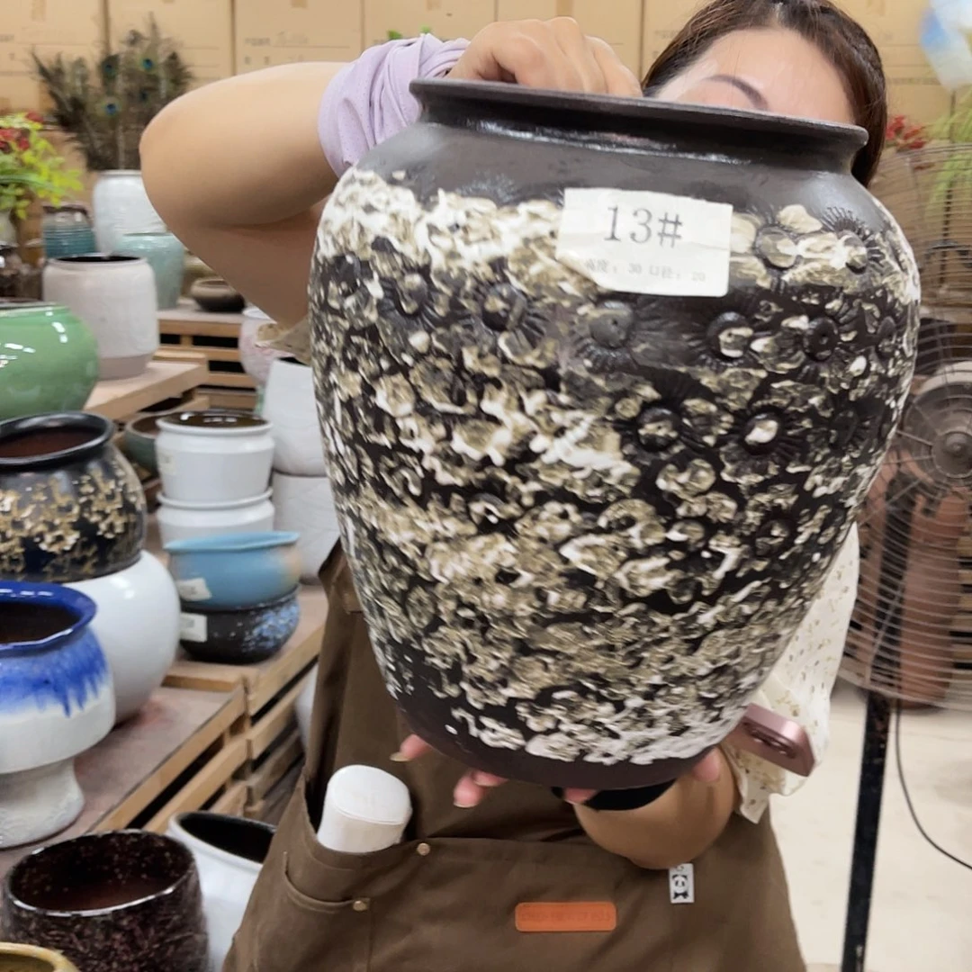 紫砂花盆高度30口径20厘米