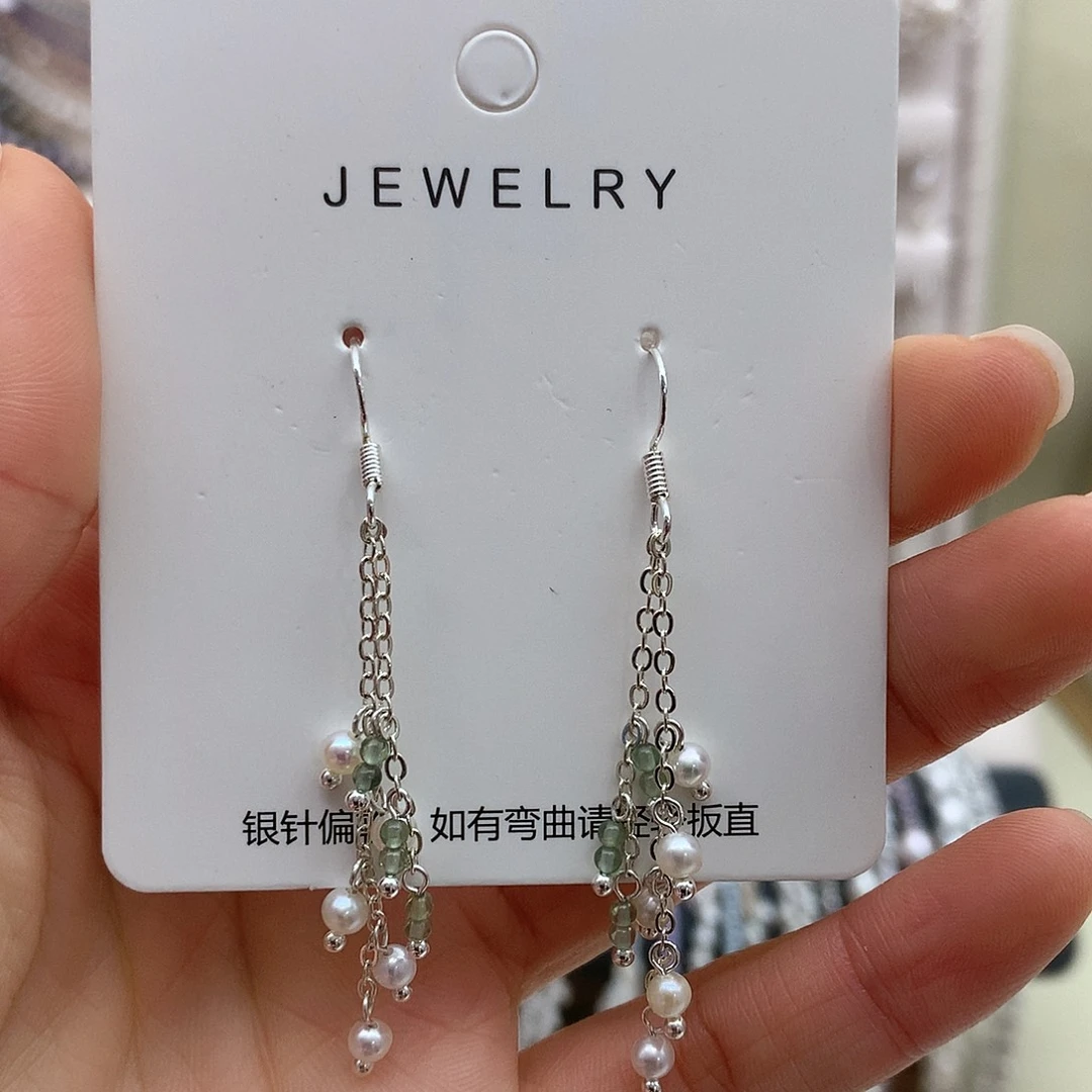 淡水珍珠耳饰银S925镶嵌