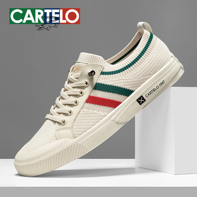 卡帝乐鳄鱼秋季男鞋一脚蹬弹力飞织鞋男士休闲板鞋透气不臭脚网鞋