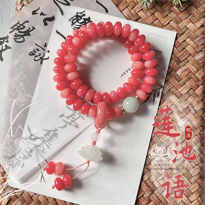 爆款天然菩提手串-莲池语-9*6