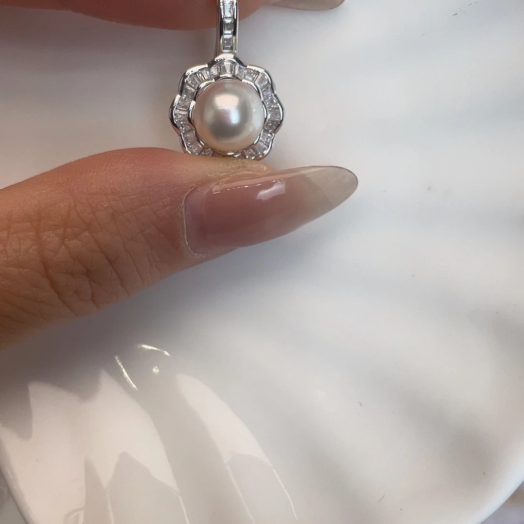 海水珍珠吊坠(不含链)银S925镶嵌