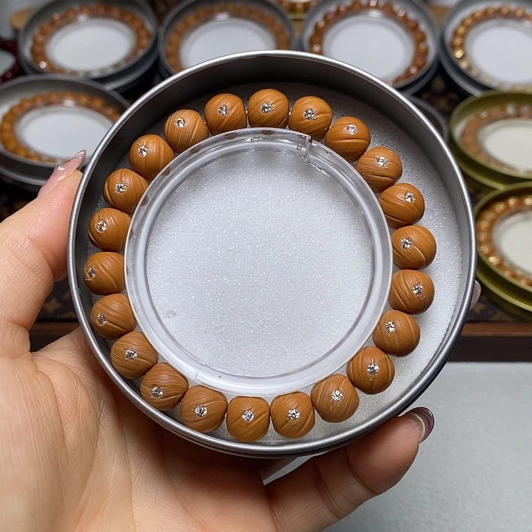 猴头核桃手串313号10左右满锆定风珠全品