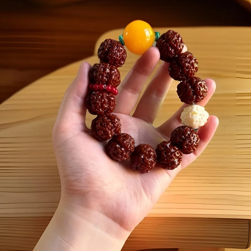 五瓣机刷玉化尼泊尔蜂窝大金刚手串【醒狮】正品（配饰非天然宝石）