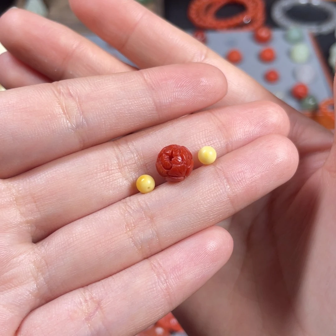 南红玛瑙莲花珠未镶嵌心**琛