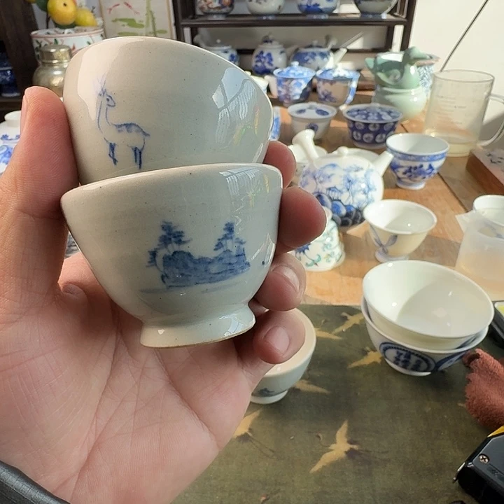 程*青花瓷器杯子茶具