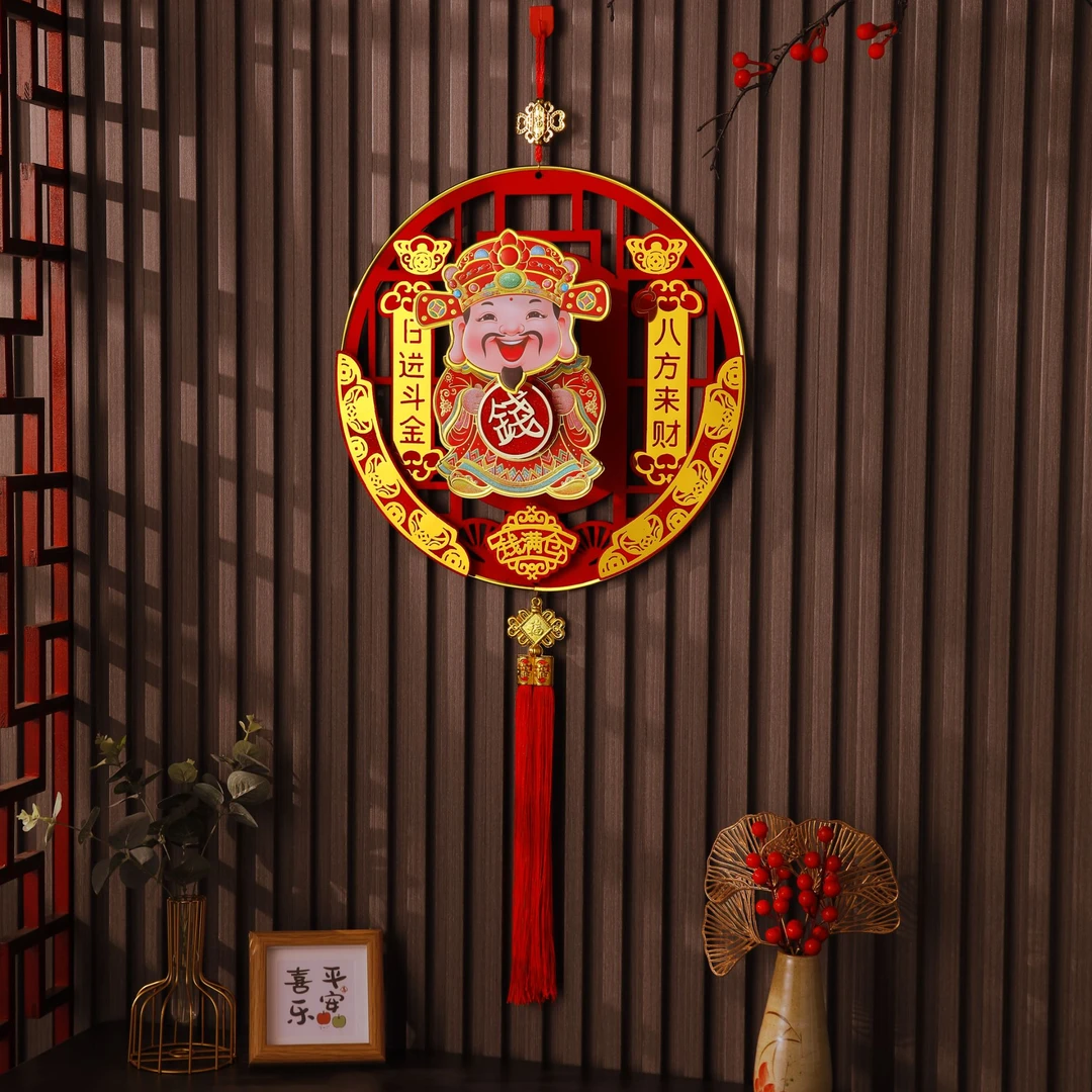 2025新款点头财神挂件加转钱财神爷挂件