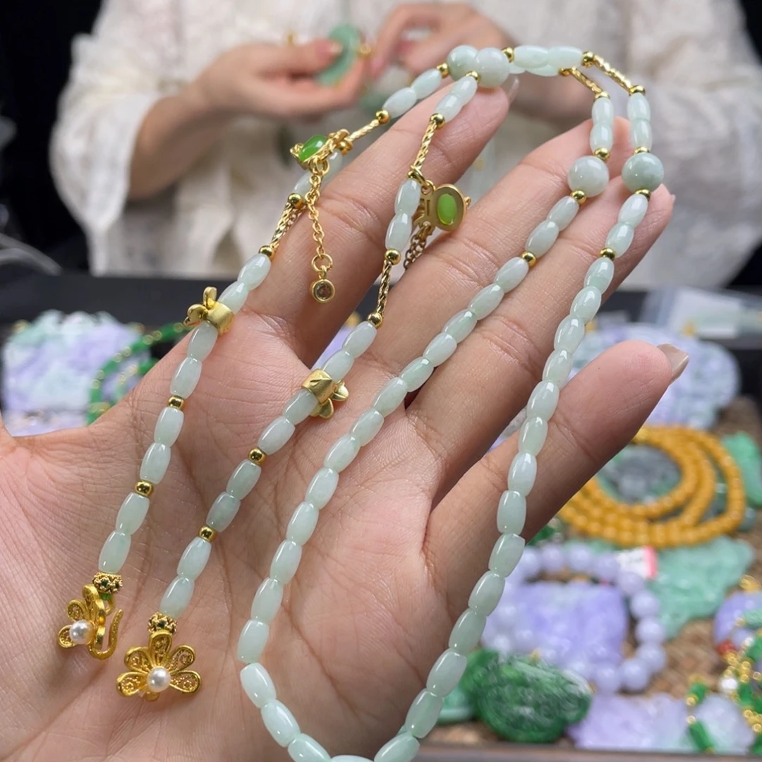 翡翠未镶嵌颈饰代编织