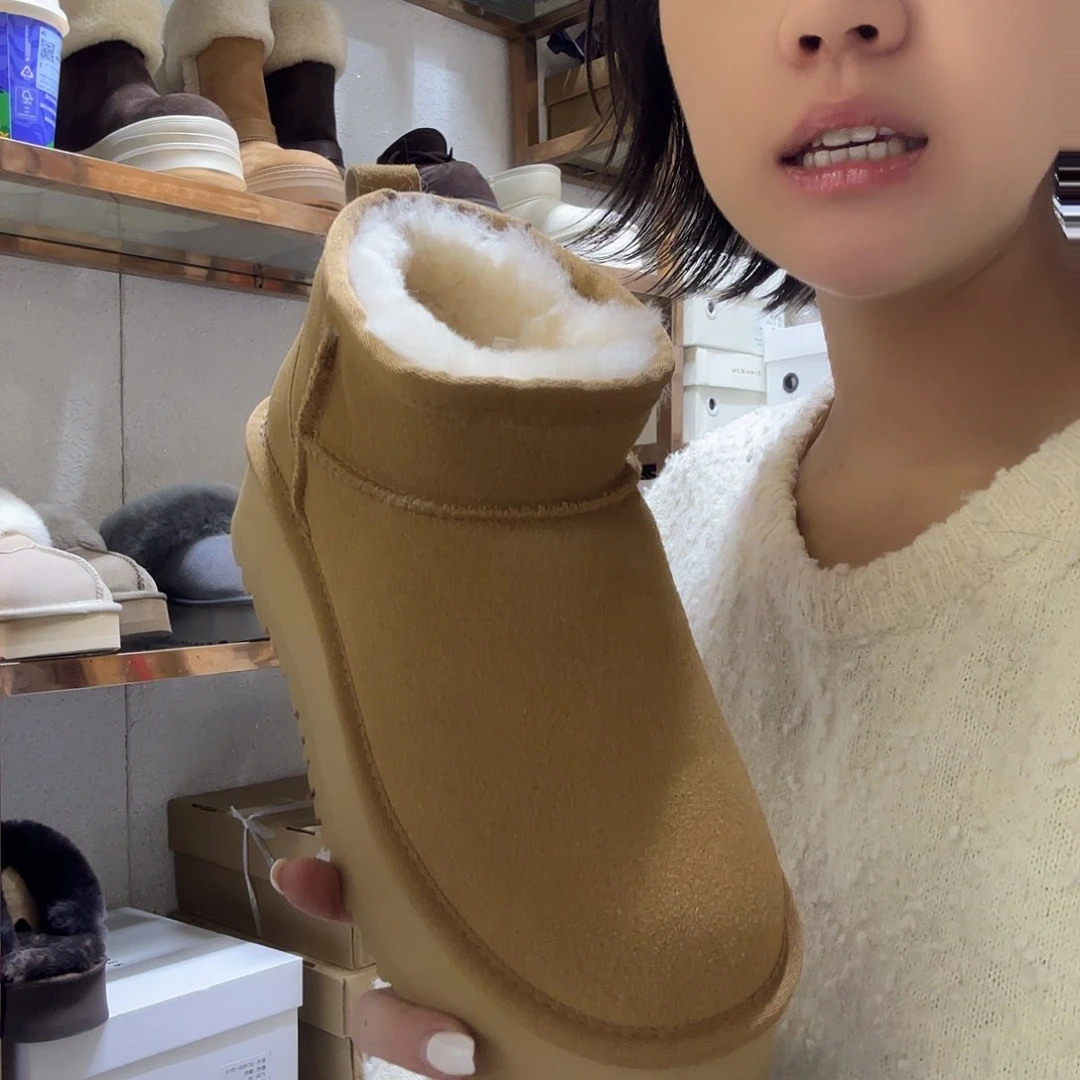 37码栗色雪地靴大棉