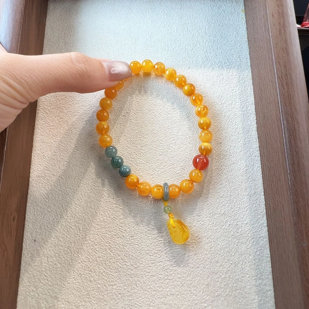 蜜蜡未镶嵌手链蜜蜡7mm