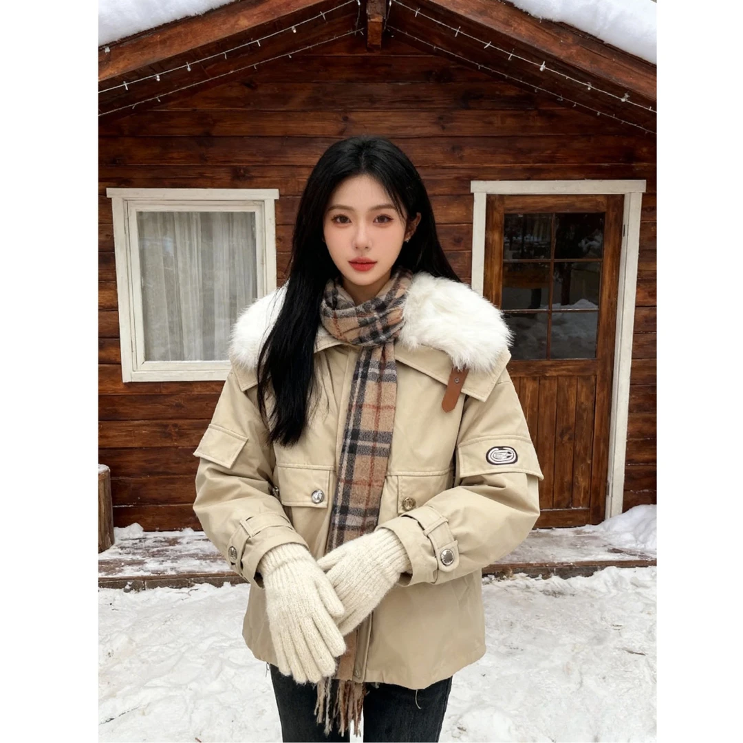 8396#冬季新款【内胆可拆卸】带毛领保暖派克服【C7-1】