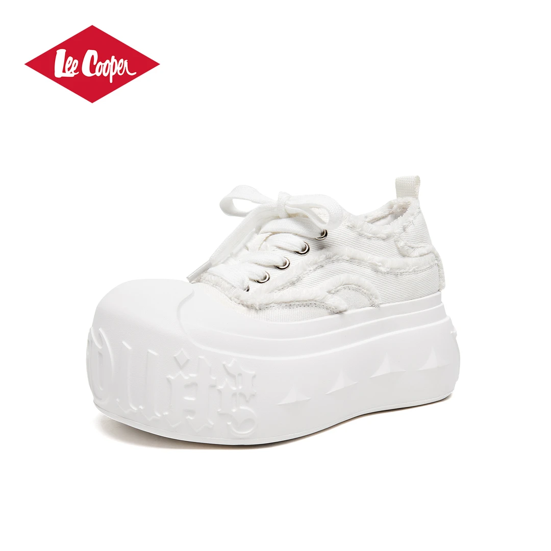 【8CM增高】LEE COOPER厚底松糕鞋女2025夏款透气板鞋小个子休闲鞋