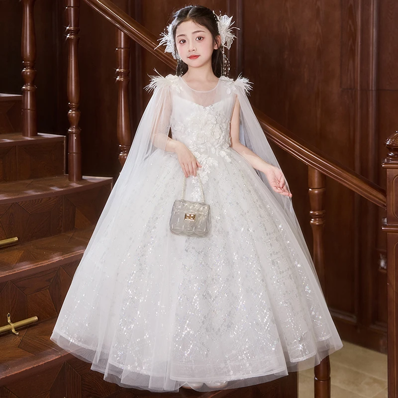 女童轻奢小众高端钢琴演奏礼服生日花童公主裙儿童小主持人演出服