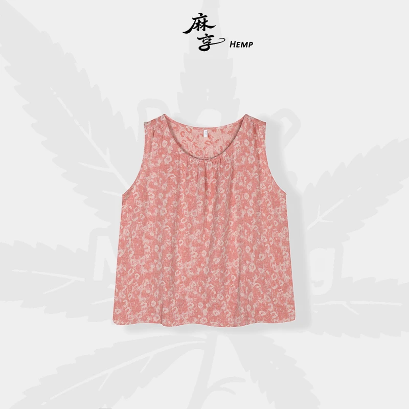 【雾岛花事】亚麻棉色织无袖背心休闲夏款家居服可外穿FSY50738