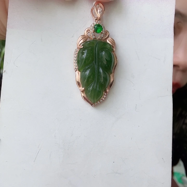 和田玉银S925镶嵌颈饰倩