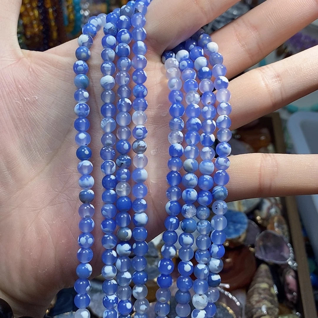 石英质玉未镶嵌，雪花玛瑙6mm，
