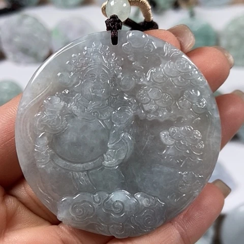 翡翠颈饰未镶嵌财神爷福利